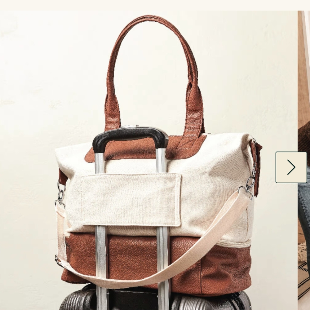 Graf Lantz Carry On Travel Weekender Bag Vegan Leather Canvas  brand new